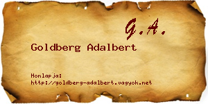 Goldberg Adalbert névjegykártya